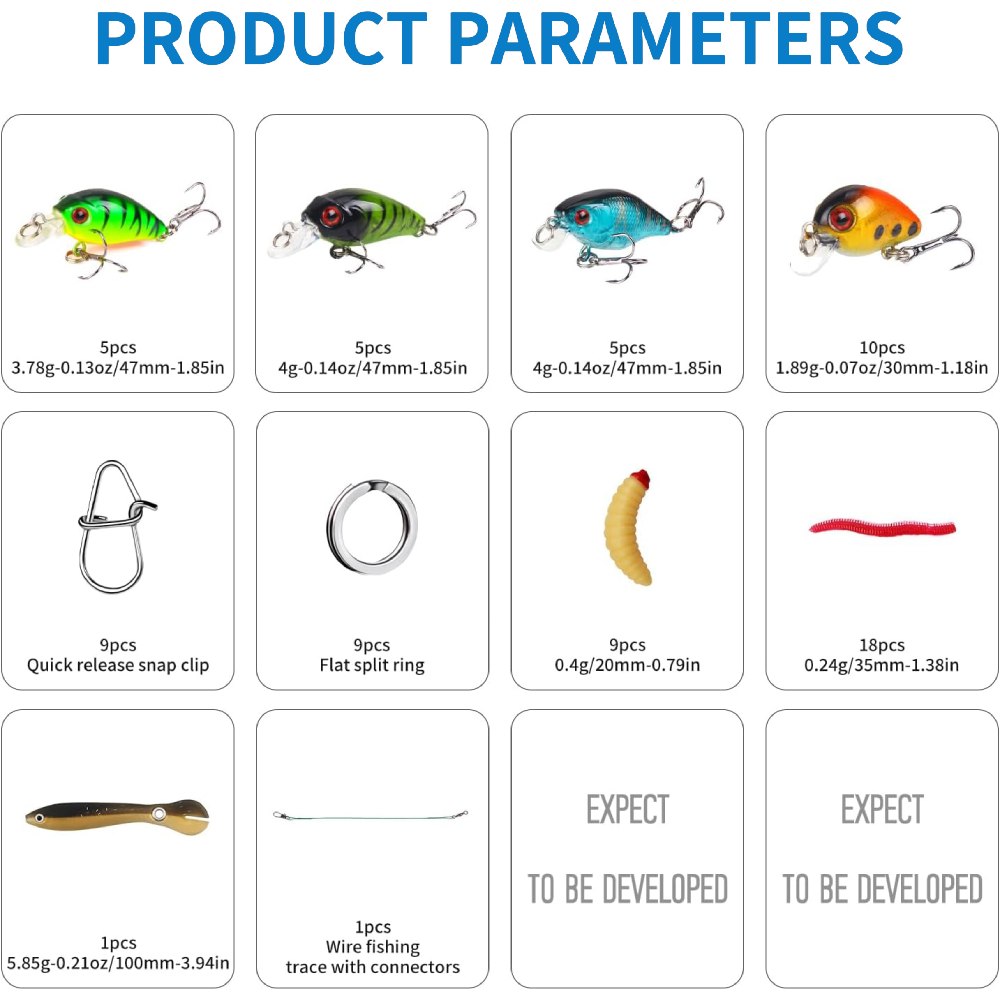 Artificial Baits Kit, 150 Pieces