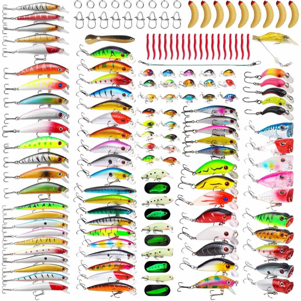 150-piece artificial baits kit across 22 styles