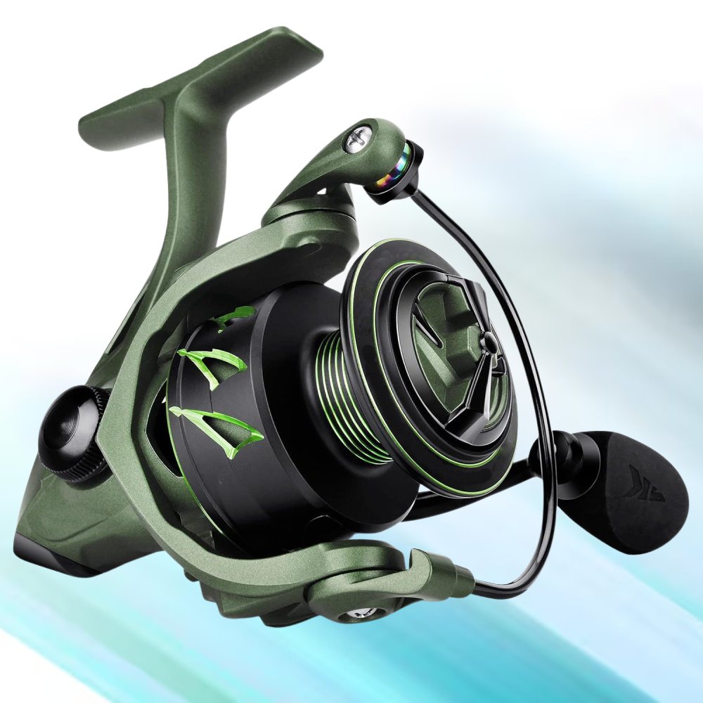 Size 3000 spinning fishing reel in Stryker Green